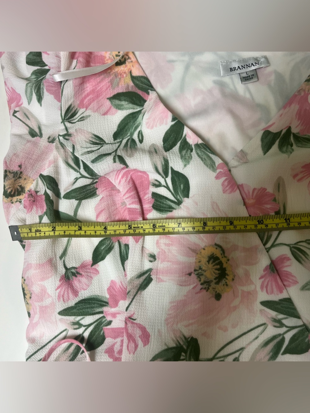 Brannan womens mini dress flutter sleeves v-neck ruffle hem floral size large - Picture 12 of 16